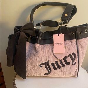 Juicy Couture Pink and Black Tote Bag